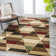 Tapis rouge / brun / crème Kehoe