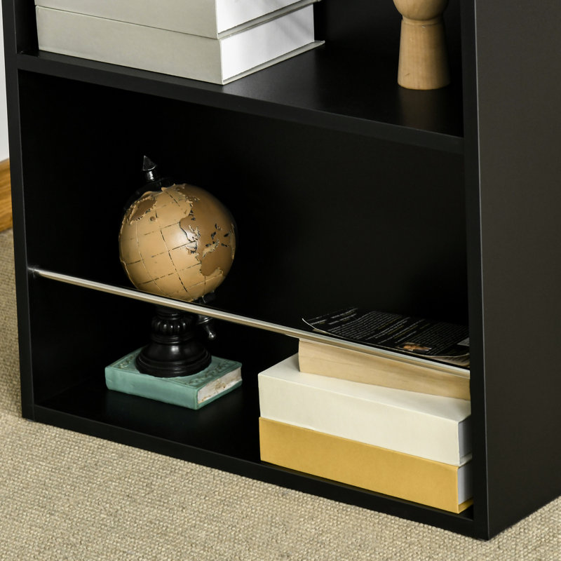 Table de bar noire avec 3 niveaux de rangement pour la vie, tablettes de cuisine modernes