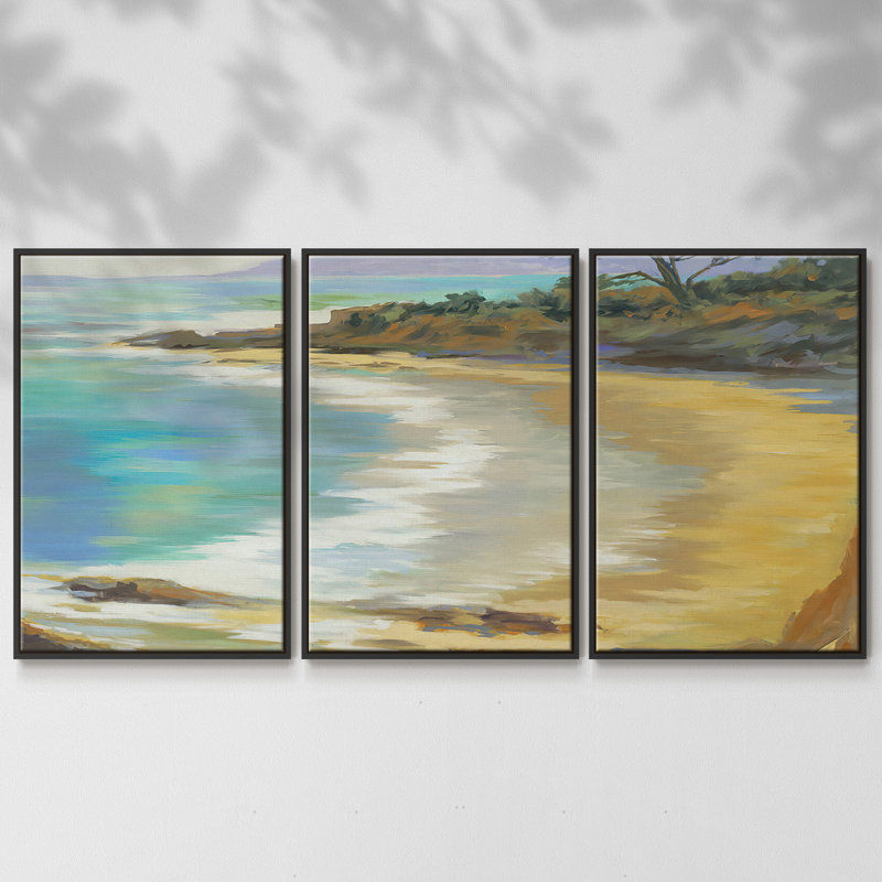 «Rocky Point», reproduction sur toile 3 pièces, H 40 po x l 78 po x P 2 po, Noir