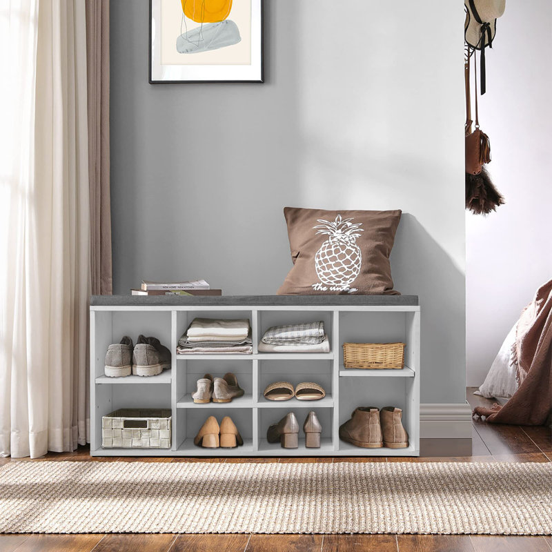 Polypropylene / Olefin Upholstered Storage Bench, White