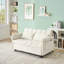 Canapé-lit moderne en velours beige, petite causeuse avec coussins et poches, solution de sommeil convertible 3-en-1 pour les salons-362791304