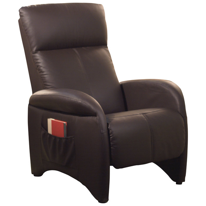 Fauteuil inclinable manuel standard en cuir Dombroski, Similicuir chocolat