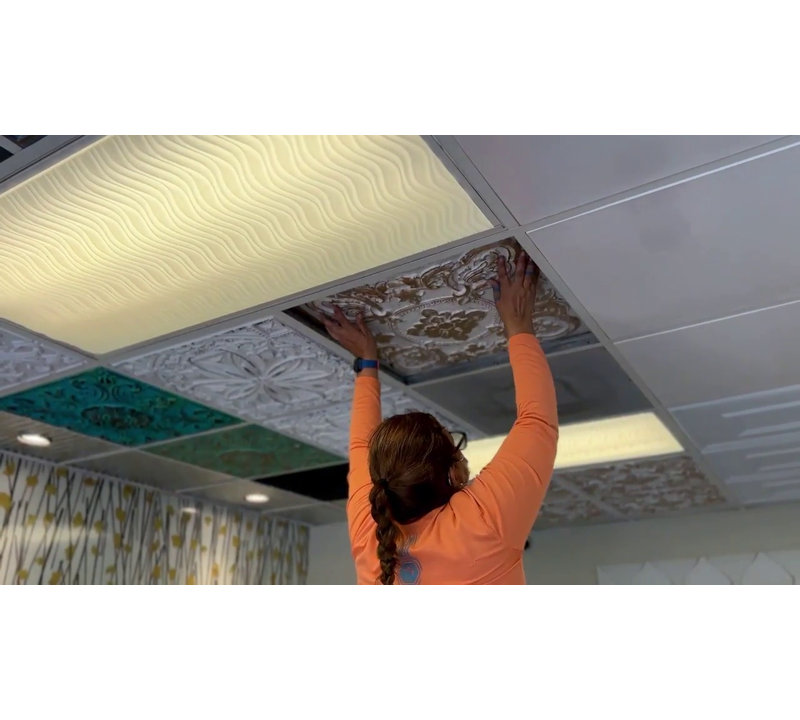 Aged White Gold 24" x 24" PVC Ceiling Tile