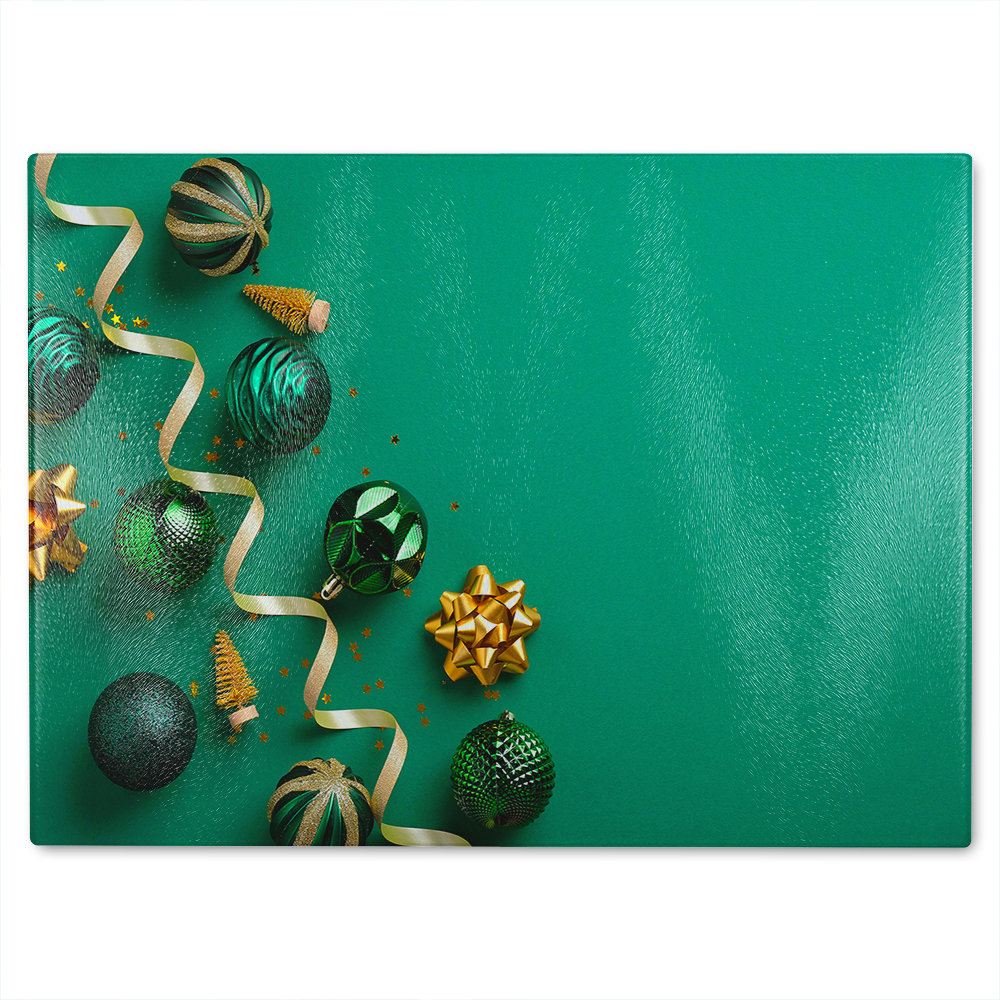 Christmas Greetings Dining Glass Chopping Board