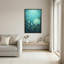 Art sur toile, fleurs de lotus turquoise avec contours dorés et phases de lune-133558708