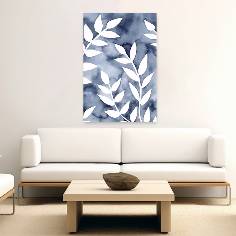 Art mural contemporain abstrait marine 2, H 60 po x l 40 po