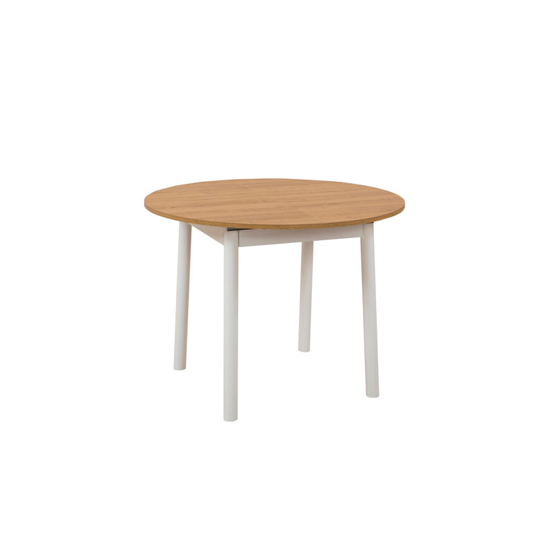 Table de salle à manger extensible D urgu, Beige, Blanc
