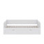 Lit de jour simple en bois avec lit coulissant et deux tiroirs de rangement, lit de jour extensible-73255101