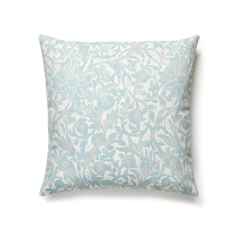 Bali Floral Square Indoor / Outdoor Pillow Cover & Insert, Surf