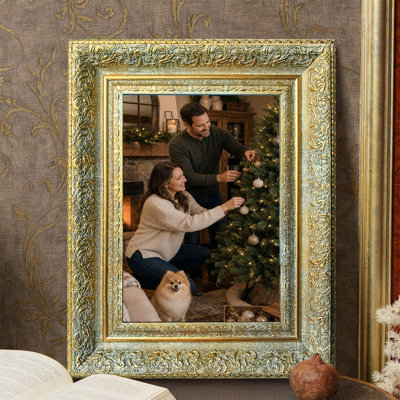 Cadre photo élégant avec plexiglas en or antique 1 po 8 po x 10 po