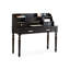 Bureau de direction rectangulaire en bois massif noir avec tiroirs-296768826