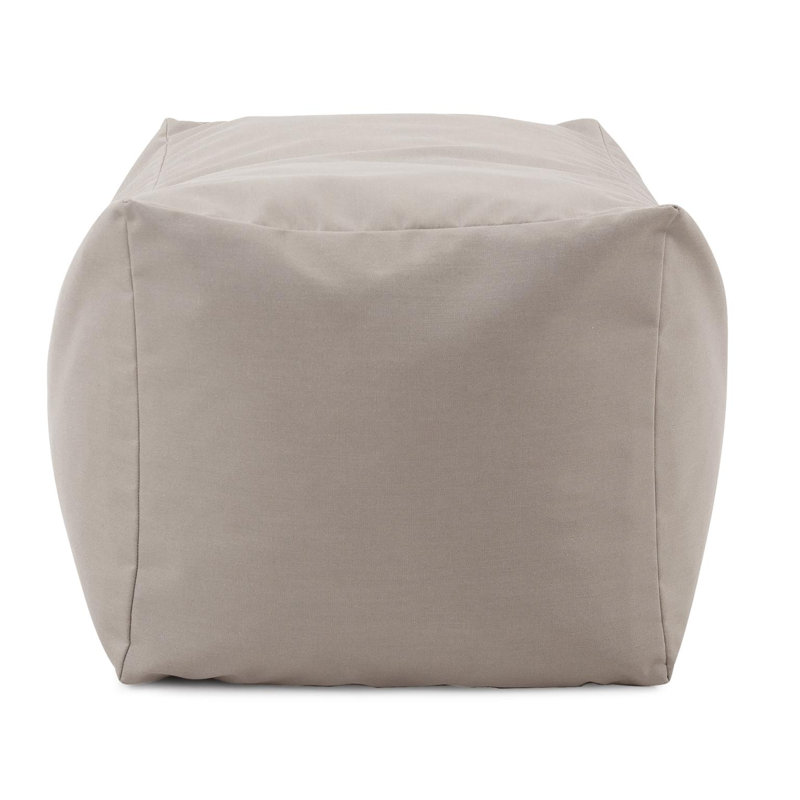 Outdoor Pouf Bench, Seascape Sand, Light Gray