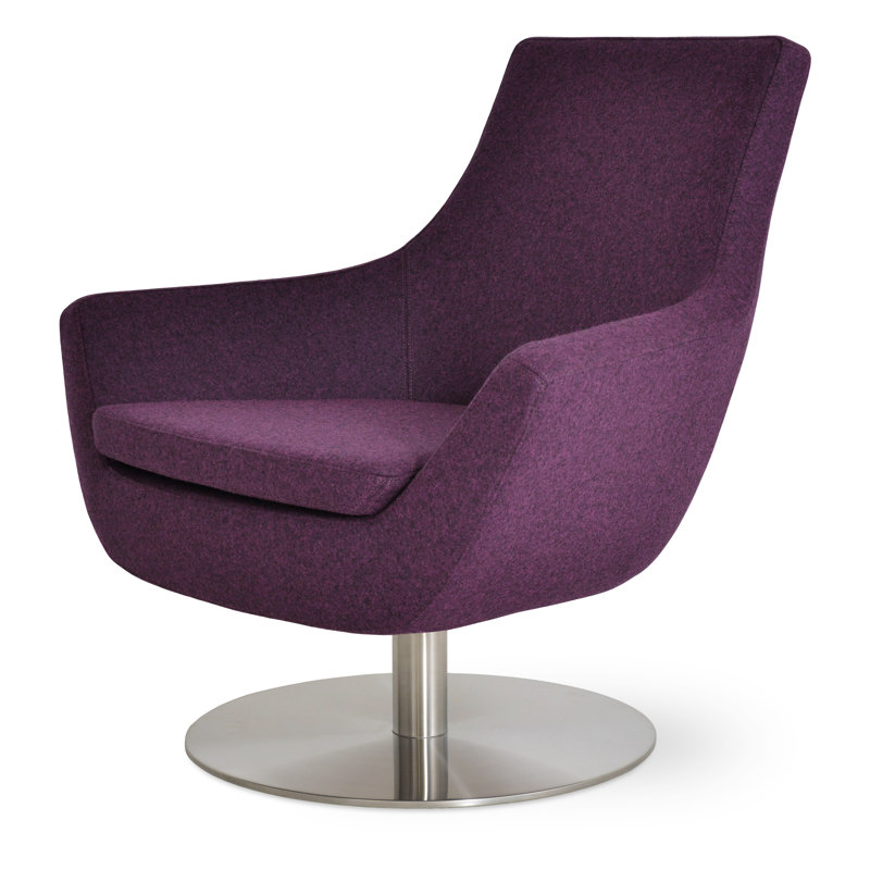 Rebecca 31" W Swivel Lounge Chair, Deep Maroon