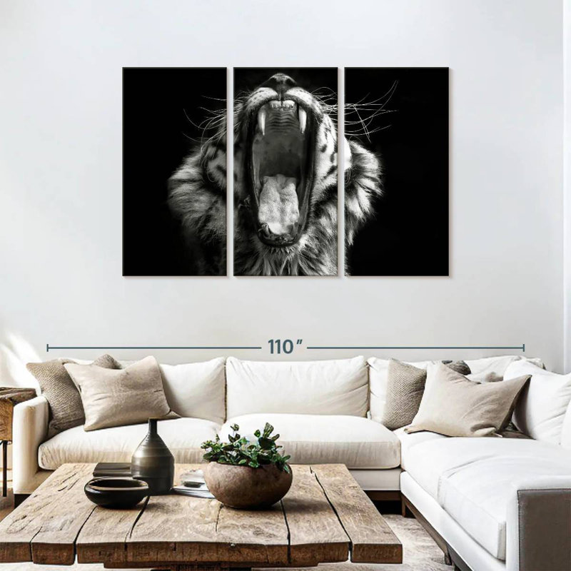 Yawning Tiger, 48" H x 74" W