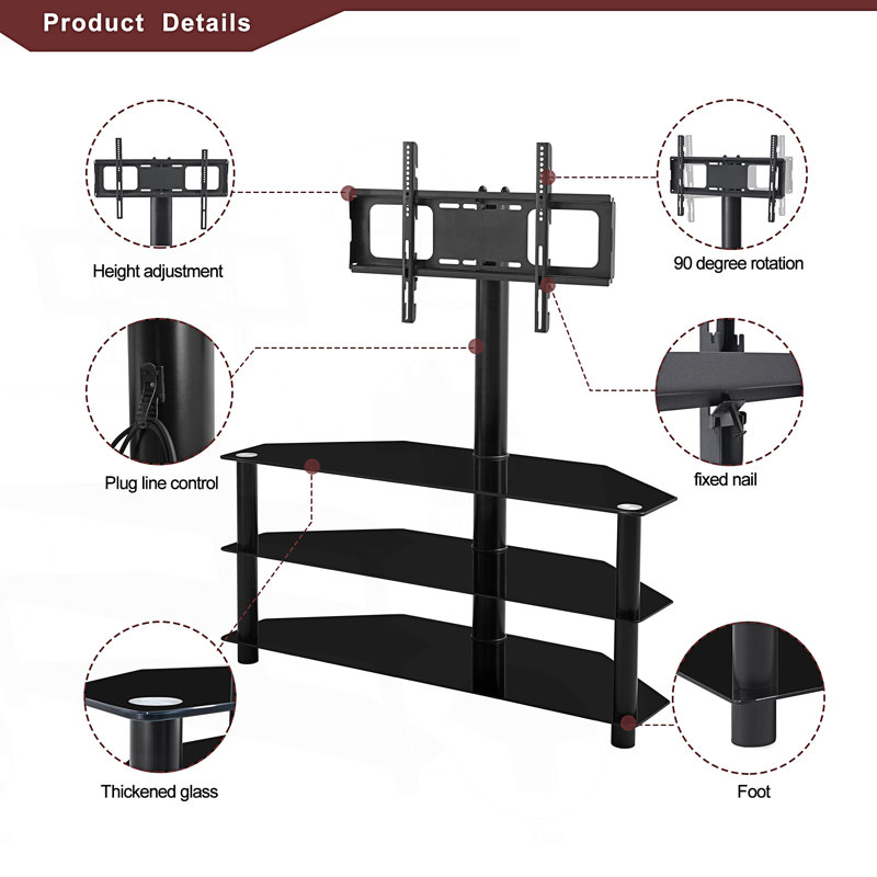 Swivel 3-Tier Multi-Function Tv Stand