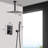 Ceiling Mounted Shower System - Matte Black With Handheld & 10" Head For Bathroom Use-117092708