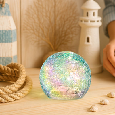 Crackle Globe Led Lamp,lighted Glass Orb For Festival Christmas Decoration,gold Mercury Glass Ball Light,night Light, Birthday, Halloween, Christmas, Centerpieces-decorative Gift For Living Room