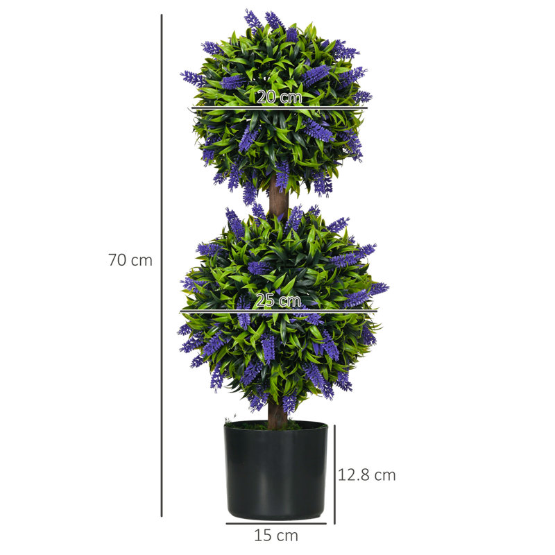70cm Faux Flowering Topiary in Pot