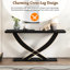 Table moderne rustique de 57 po, à pieds croisés, spacieuse, pour la construction d'une console de chambre à coucher-747121601
