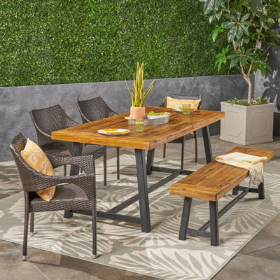 Ludie 6 Piece Teak Dining Set