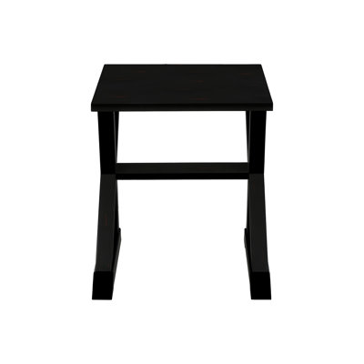 Bedroom Nightstand In Black Veneer, Square, Doubles As Living Room End Table, 22" L X 23.5" W H Accent Table For & Decor, Easy Assembly,