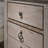 Contemporary Antique Brown Nightstand, 3 With Patched Wood Top And Modern Design For Bedroom Nightstand Top, 3 Drawers In Brown, Rustic Vintage Style