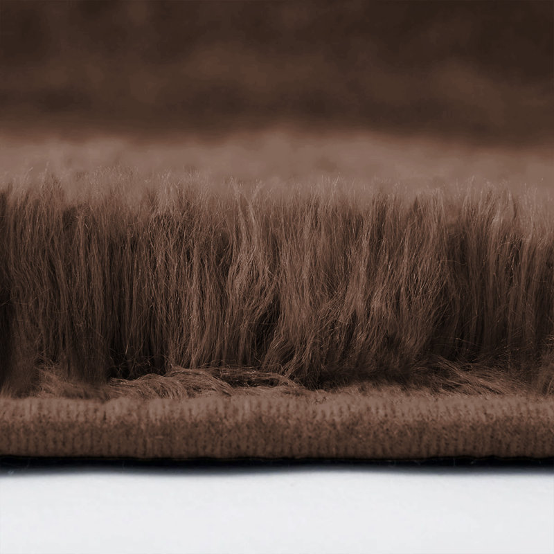 Non-Slip Brown Shaggy Rug/Carpet, Rectangle 200 x 290 cm
