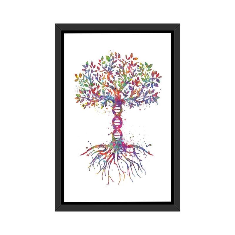 «ADN arbre» - impression, Cadre noir, H 60 po x l 40po x P 1,5 po