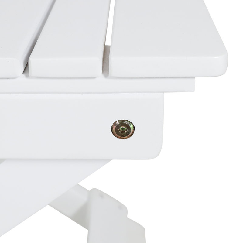Table d'appoint pliante d'extérieur patinée en bois, Blanc