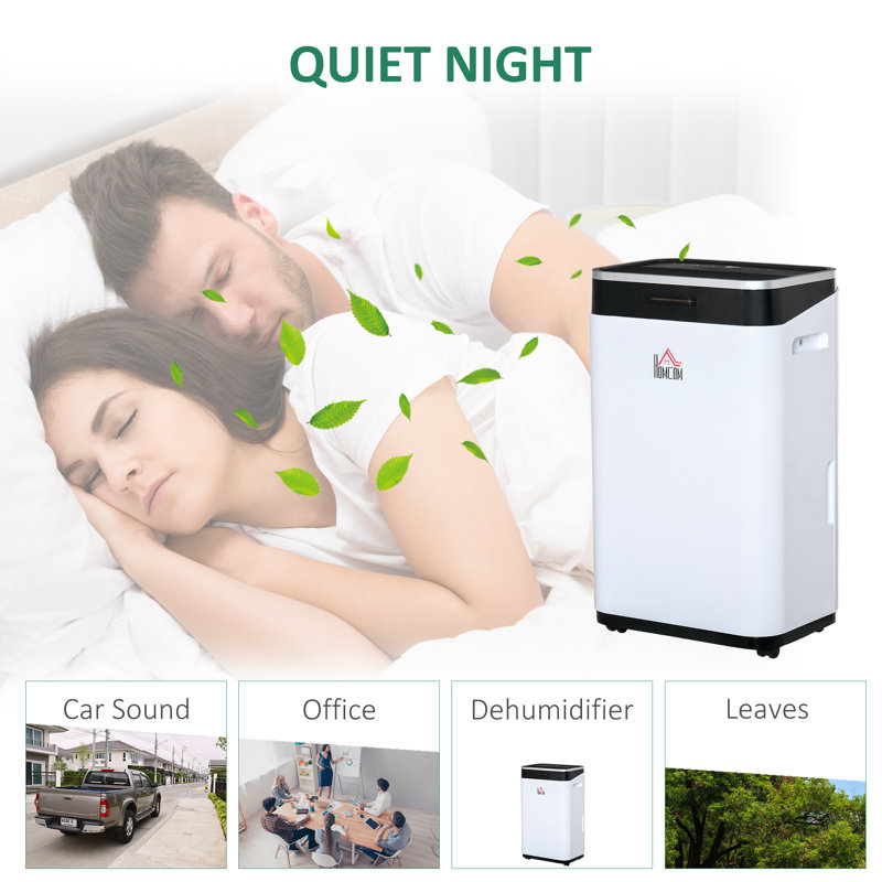 HomCom 42 Pints Console Dehumidifier for Rooms up to 215 Cubic Feet