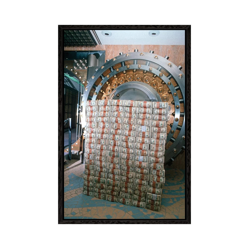 Money Stacked By Bank Vault I by Vintage Images - Gallery-Wrapped Canvas Giclée on Canvas, 66.04 cm H x 45.72 cm W