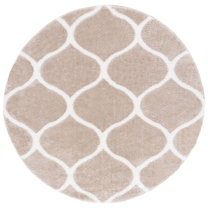 Tahoe Shag Performance Geometric Rug, Round 6'7"