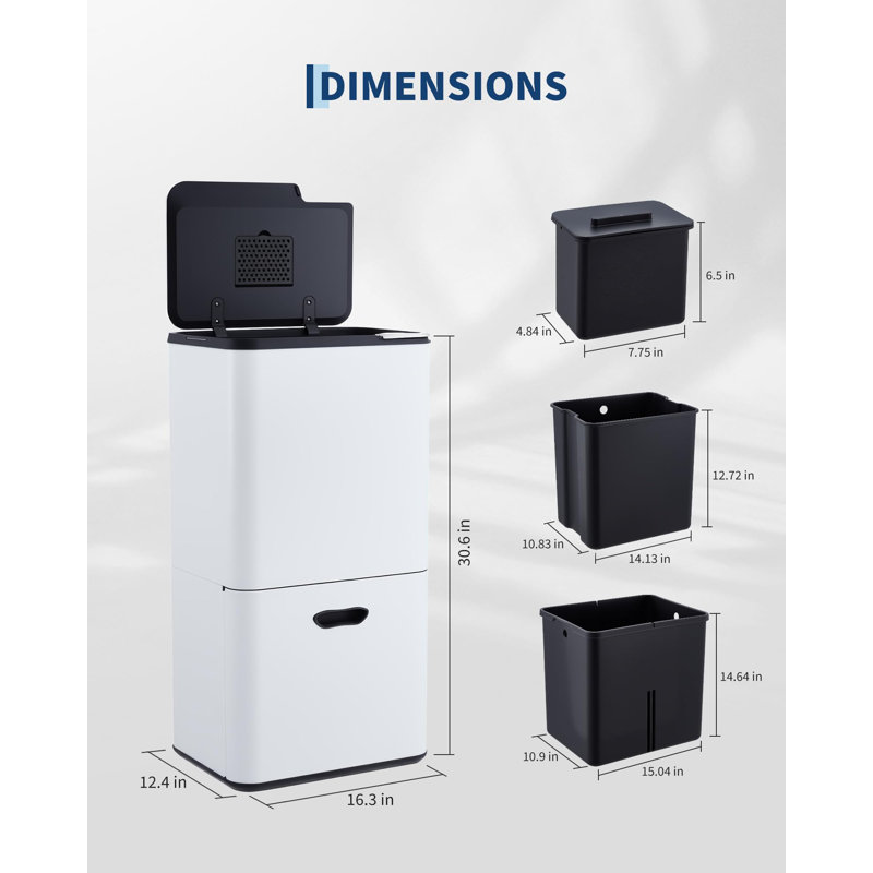 Poubelle double pour la cuisine 16 gallons GarveeHome