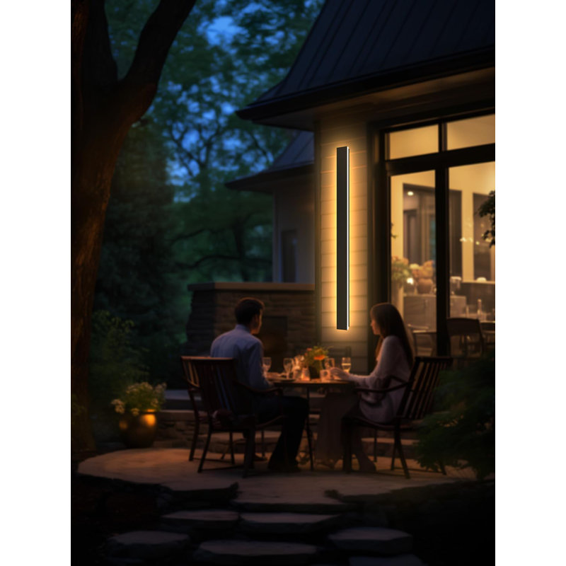 Matte Black 150cm H Outdoor Sconce