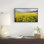 «Mountain Plain with Wild Yellow Flowers», reproduction de photo sur toile tendue encadrée