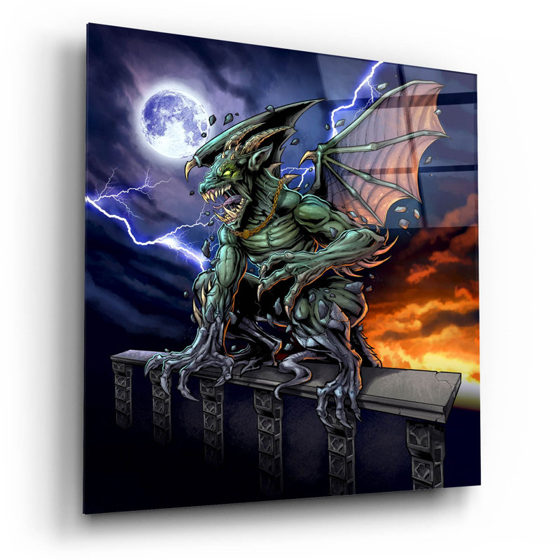 Gargouille 2 sur plastique / acrylique par Flyland Designs Print, H 12 po x l 12 po x P 0,13 po