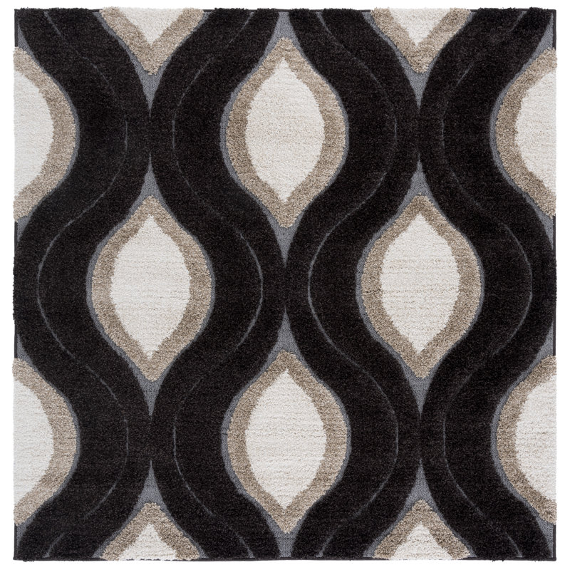 Altura Shag Performance Geometric Rug, Square 6'7"