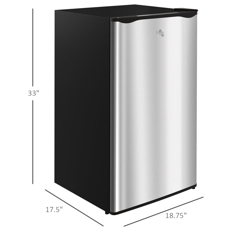 3.2 Cu.Ft Mini Fridge With Freezer, Single Door Compact Refrigerator With Adjustable Thermostat, Shelf And Reversible Door For Bedroom, Dorm, Home Office, Energy Efficient