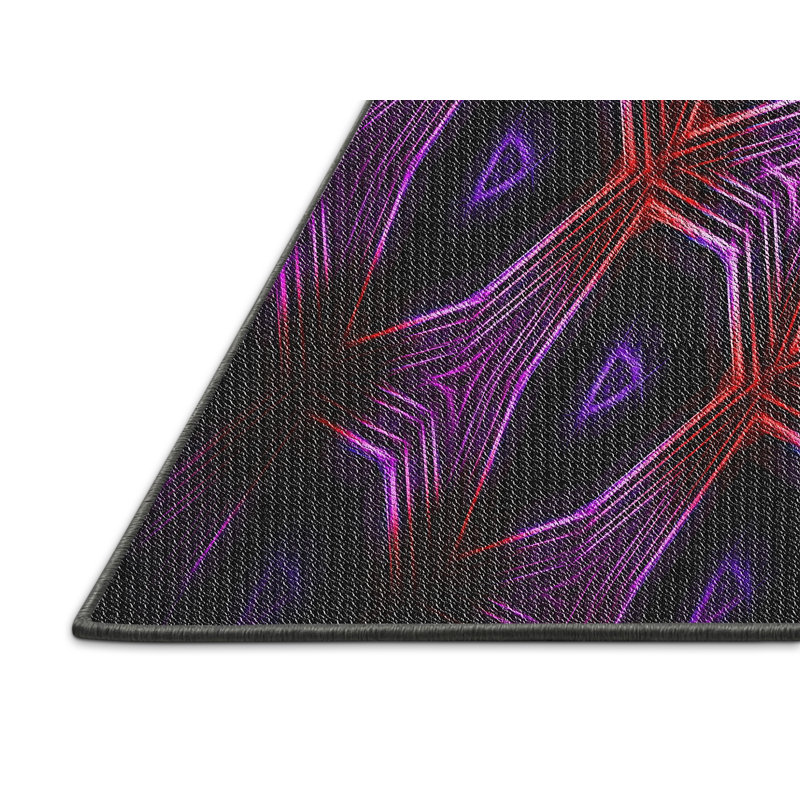 Tapis mauve / bleu Power Loom, Rectangle 3 pi x 5 pi