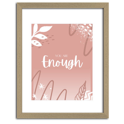 Inspirational Wall Art for Kids - You Are Enough - Positive Affiramation - 11x14 Framed