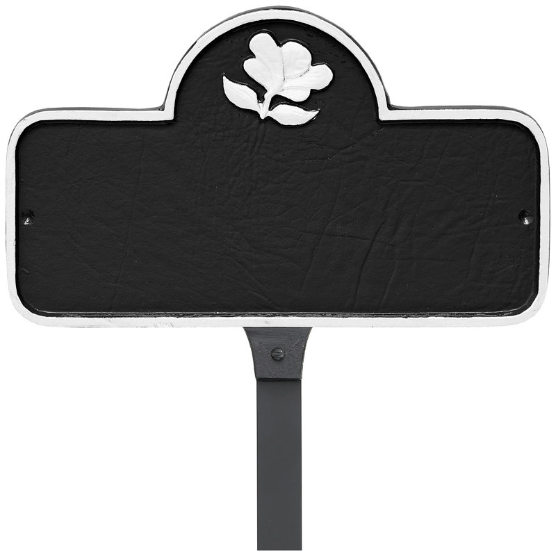 Enseigne d’adresse pour pelouse sur 1 ligne, Noir / Blanc