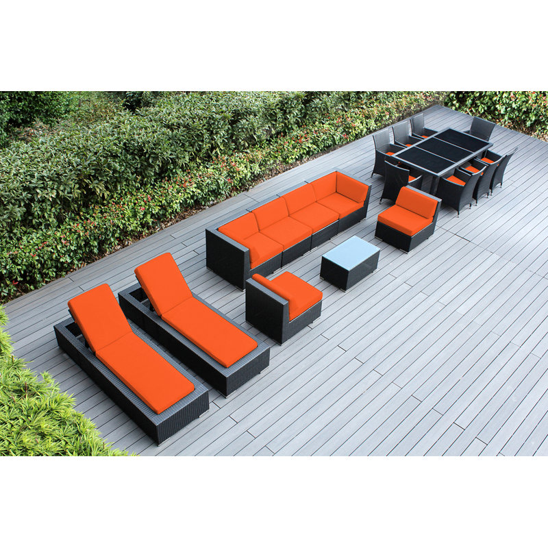 Pavior 16 - Person Modular Patio Conversation Set with Cushions, Canvas Tuscan Sunbrella® Canvas
