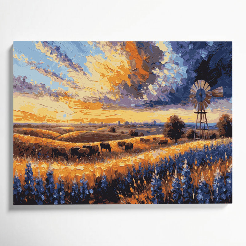 «USA State Texas Brown», art mural sur toile, H 12 po x l 18 po