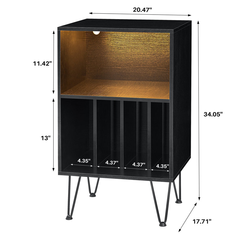 George Oliver Audio Rack with LED Lights & Reviews | Wayfair