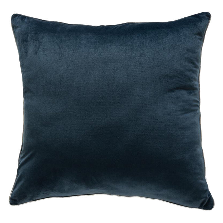 Housse de coussin Noah, Bleu marine / argent
