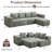 Modular Chenille Cloud Sofa, 3-Piece Boneless L-Shape Sectional with Ottoman, No Assembly-1568298400
