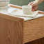 Table basse 11,81 po blanche + en pierre frittée Burlywood + en bois massif