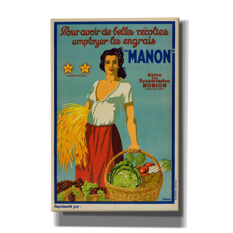 " Manon " by Vintage Posters, 18" H x 12" W x 0.75" D
