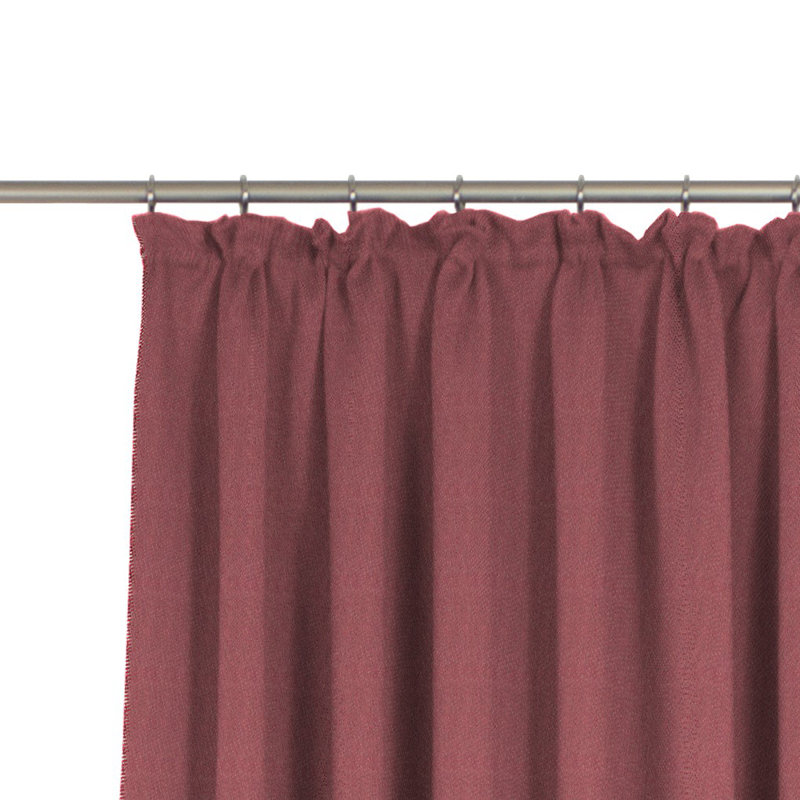 Uni Collection 100% Cotton Room Darkening Curtain Single Panel, 142cm wide x 295cm high, Dark red