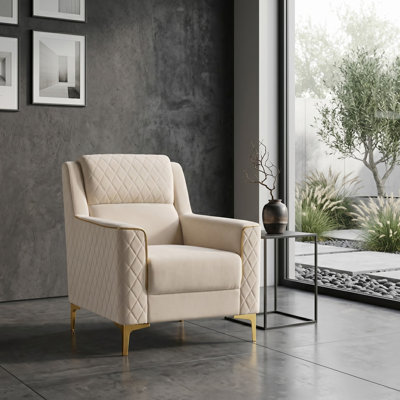Fauteuil rembourré 39 ", chaise de chambre à coucher et chaise de salon Sombir 